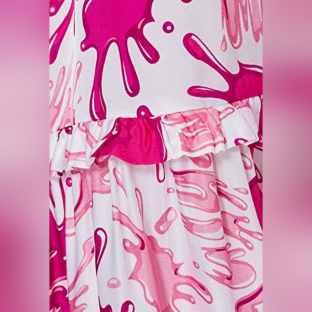 Love Moschino long dress - allover hearts and "splash" logo print - Picture 5 of 9